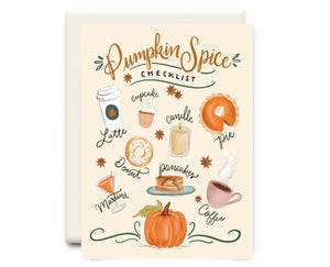 Pumpkin Spice Checklist | Fall Greeting Card