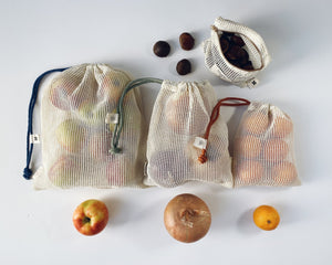 Produce Bags: Set of 3 Plus Zipped Pouch