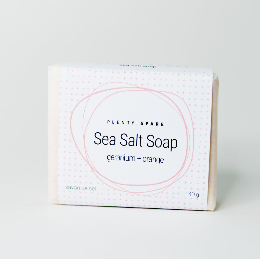Geranium + Sweet Orange Sea Salt Soap